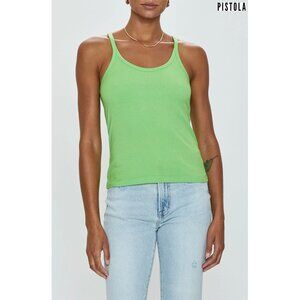 PISTOLA NWT PALOMA SCOOP NECK KIWI RAYON RIB TANK. SIZE S